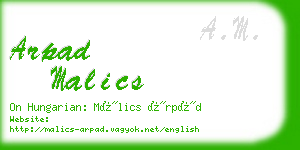 arpad malics business card